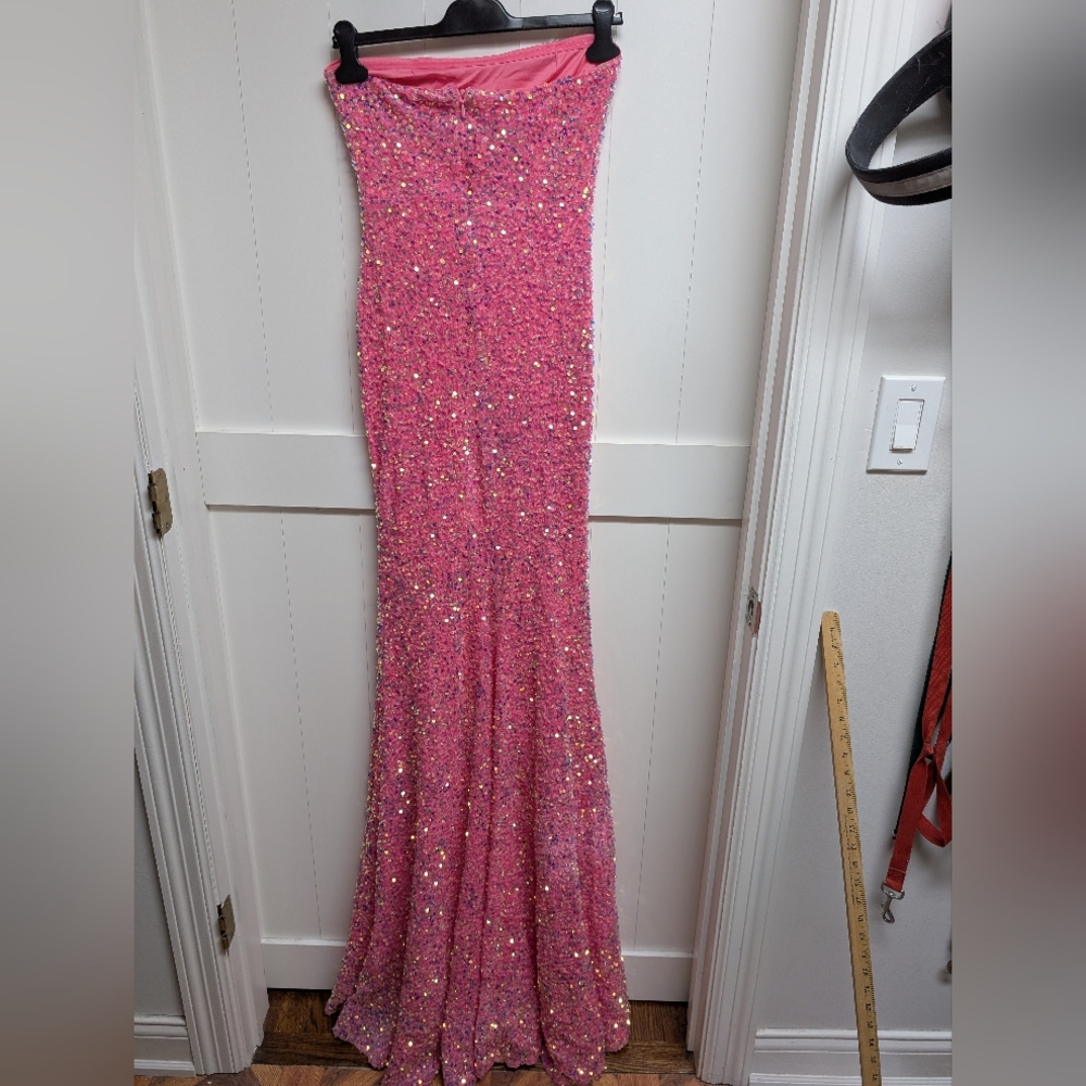 Fashion Nova Pink Strapless Sequin Dress, small - Picture 4 of 6